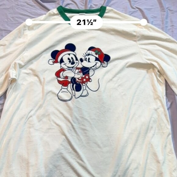 Official Disney MENS 3XBIG Mickey & Minnie Mouse Santa Christmas Sleep Shirt - Picture 4 of 10